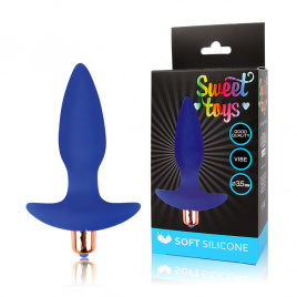 Анальная вибровтулка SWEET TOYS, L 10,5 см Ø 3,5 см, силикон, синяя