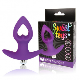 Анальная вибровтулка SWEET TOYS, L 8 см Ø 4 см, силикон, фиолетовая