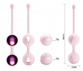 Вагинальные шарики PRETTY LOVE, L 16,1 см Ø 3,2 см 90 г, силикон, светло-розовые
