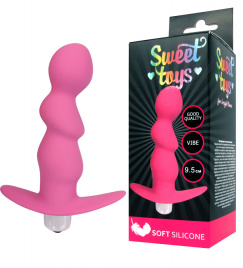 Анальная вибровтулка SWEET TOYS, L 9,5 см Ø 2,7 см, розовая