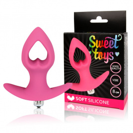 Анальная вибровтулка SWEET TOYS, L 8 см Ø 4 см, силикон, розовая