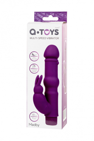 Вибратор с клиторальным стимулятором A-Toys 
