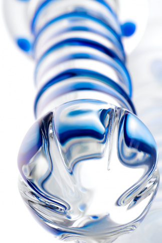 Двусторонний фаллоимитатор SEXUS GLASS, L 22,5 см Ø 3,5 см, стекло, прозрачно-синий фото 2