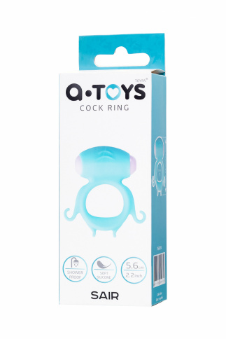 Виброкольцо на пенис A-Toys “SAIR”, Ø 2,6 см, силикон, голубое фото 3