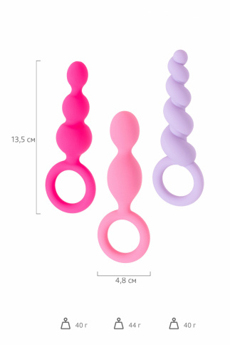 Набор анальных плагов SATISFYER PLUG “BOOTY CALL”, силикон, цветные фото 5