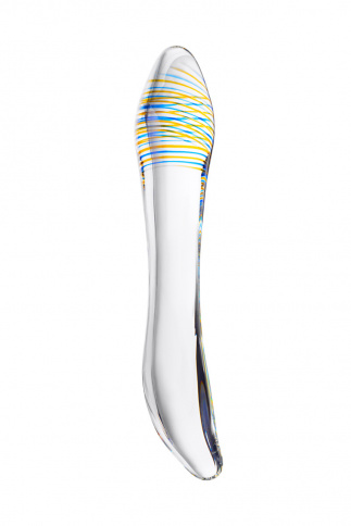 Двусторонний фаллоимитатор SEXUS GLASS, L 22 см Ø 3,5 см, стекло, прозрачный фото 1
