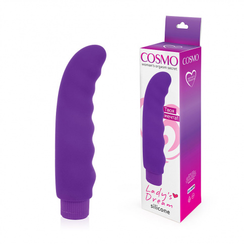Вибратор COSMO для точки G, L 14 см Ø 3,2 см, силикон, фиолетовый фото 1